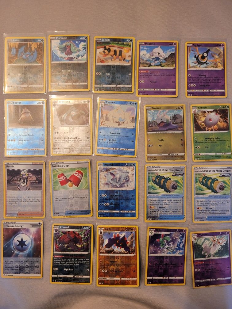 Karty Pokemon rare holo. Świecące.  20 wzorów.