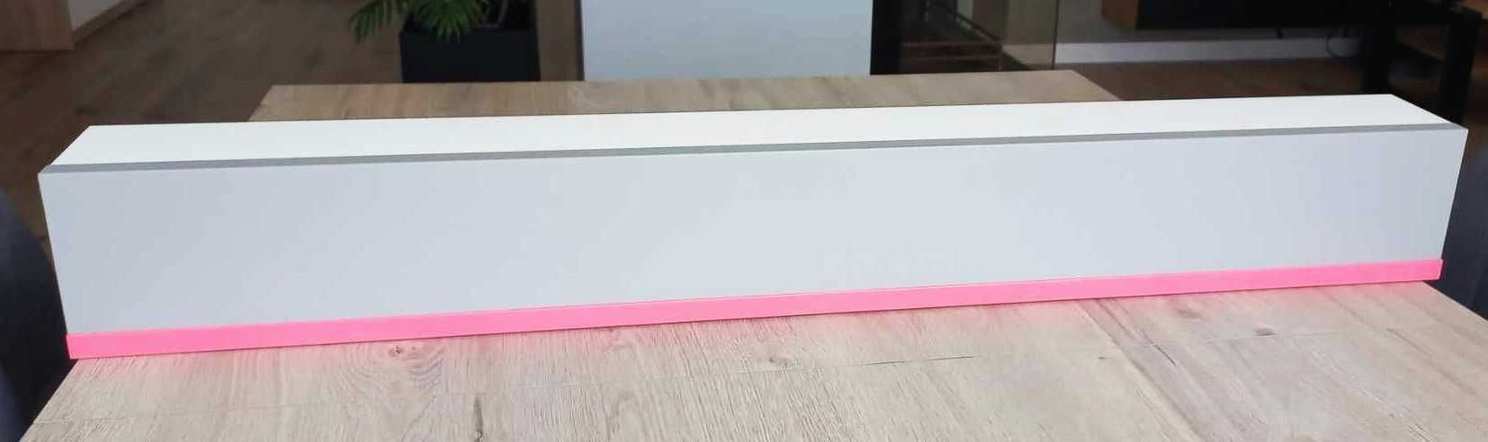 Półka wisząca leżąca biało-różowa długość 92cm
