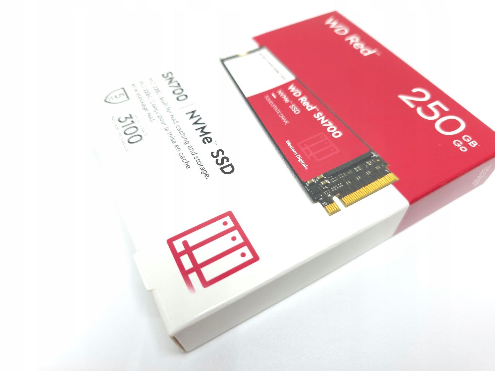 WD Red SN700 250GB Dysk SSD M2 PCIe NVMe 3100 MBs do NAS fabryczny
