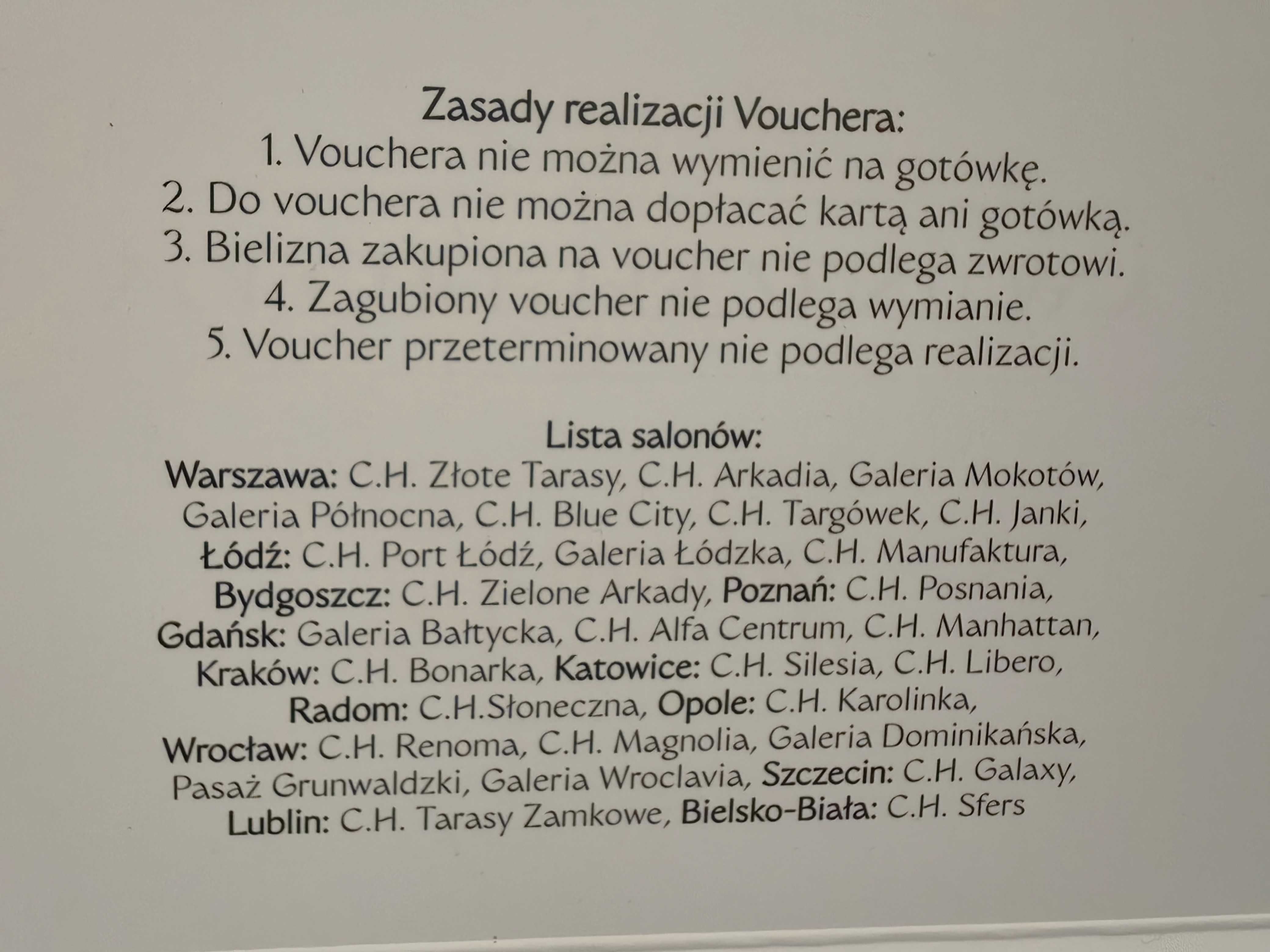 Bon do sklepów Triumph o wartości 500 zł