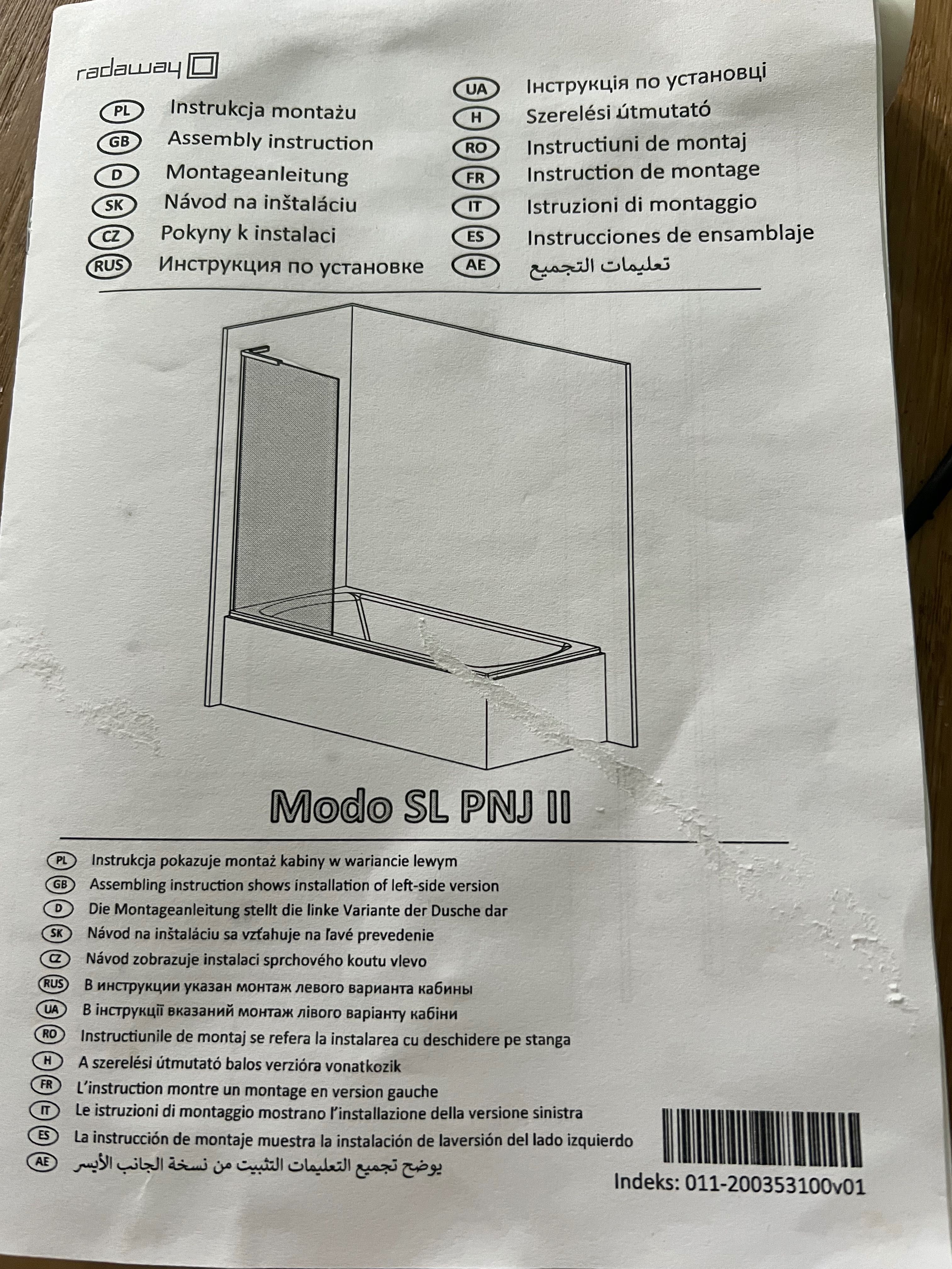 Parawan na wannę szklany