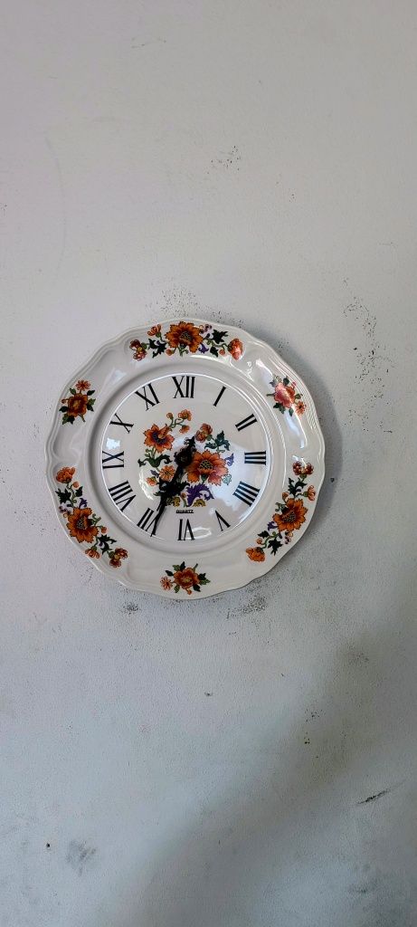 Zegar porcelana talerz