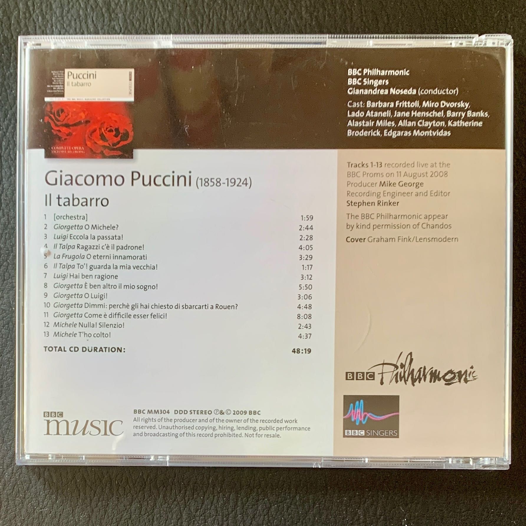 Puccini: IL TABARRO: Noseda, Frittoli, Miles, BBC Philharmonic