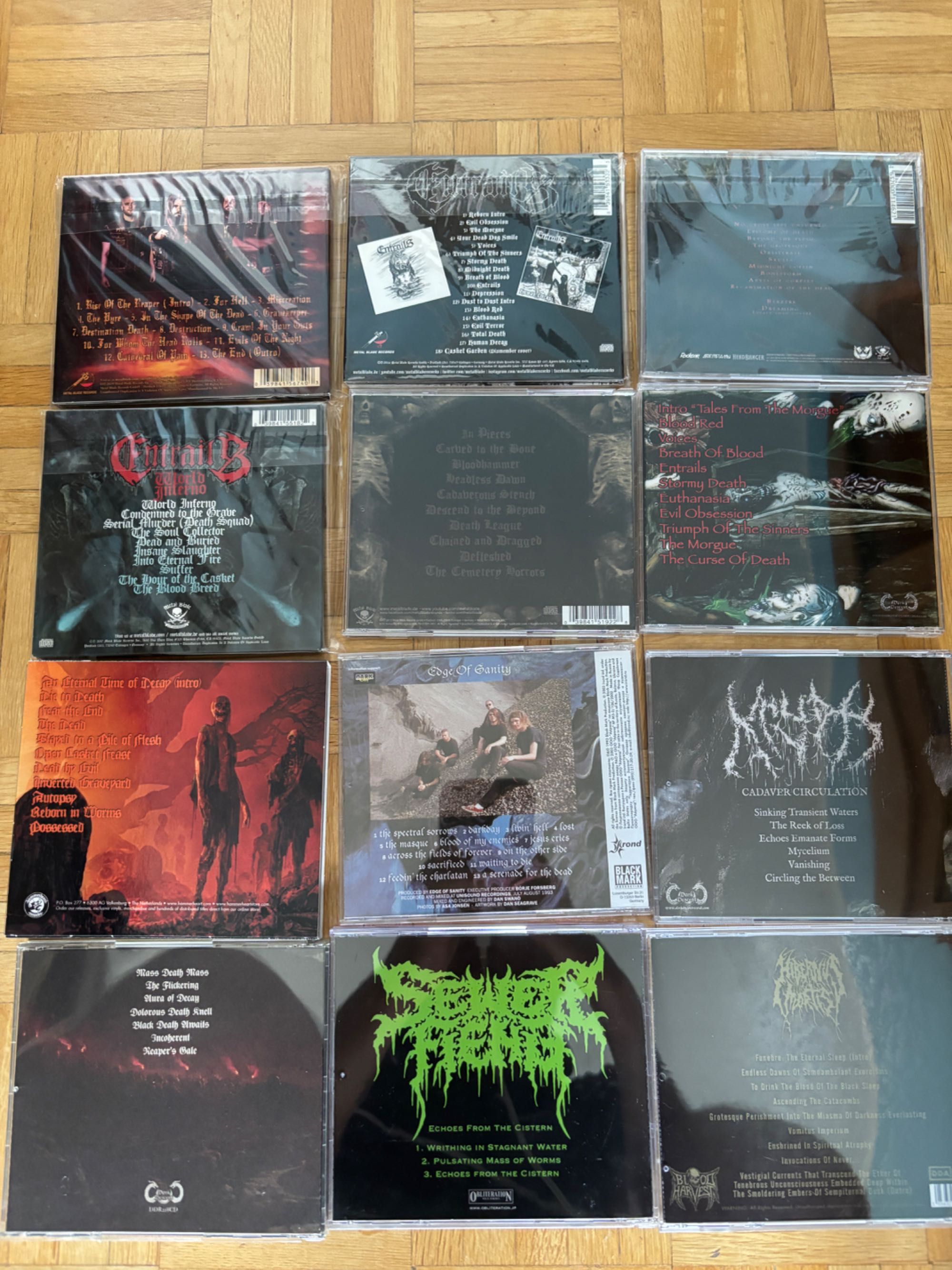 Zestaw 12 CD Entrails Edge of Sanity Krypts, death metal stan kdealny