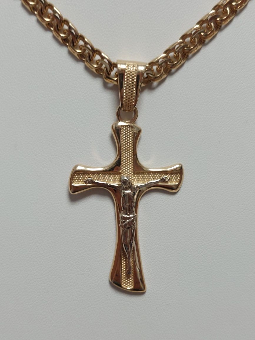 Duzy Krzyż złoty 585