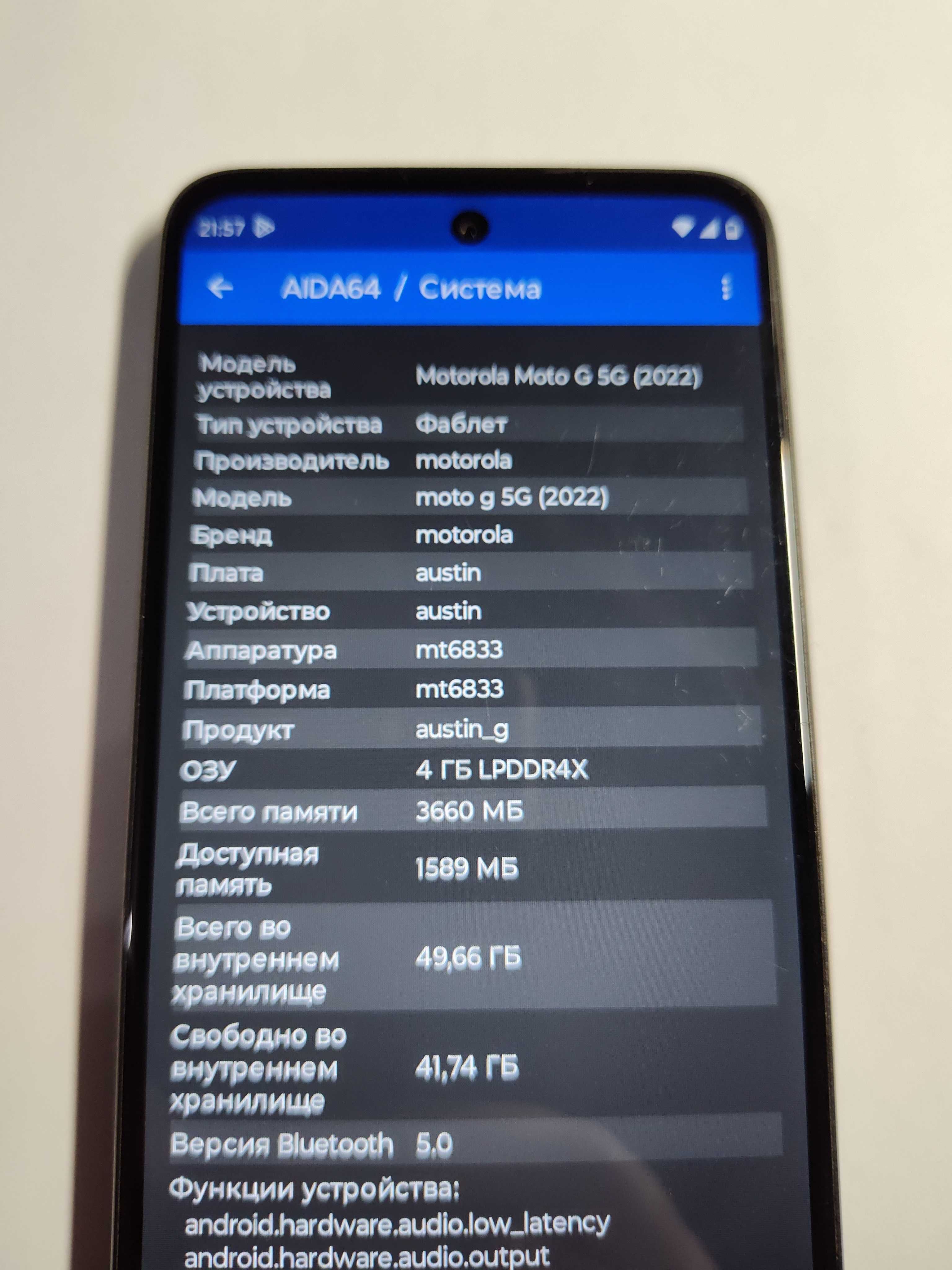 Motorola G 5G XT2213-3 2022 4/64GB