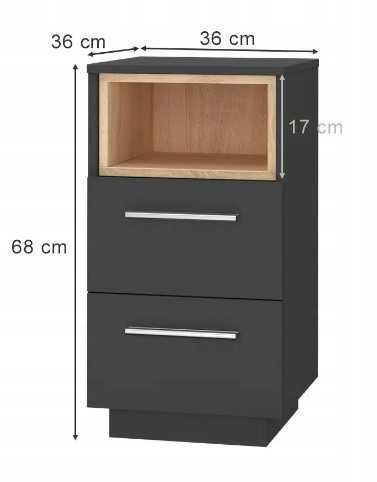 Szafka nocna, stolik nocny BEATRICE Antracyt Sonoma premium NOWA vicco