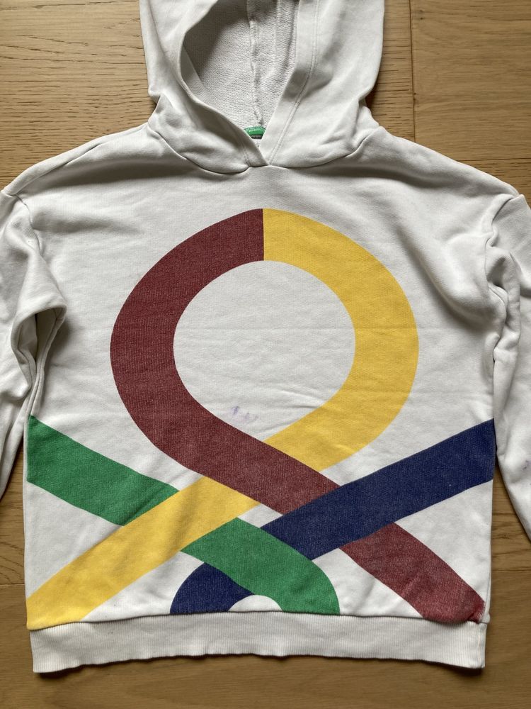 Bluza dresowa biała United Colours of Benetton r. 152