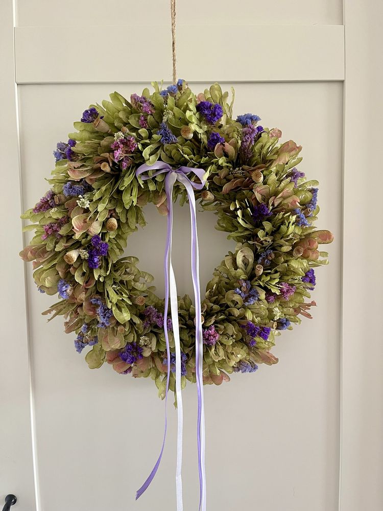 Naturalny wianek na drzwi, 100% handmade, boho, rustyklany
