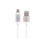 Kabel USB microUSB magnetyczny biały