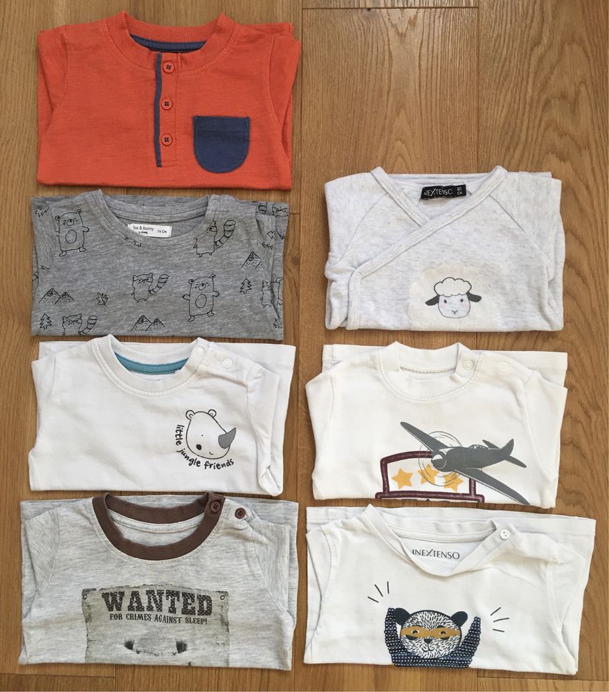 Zestaw/paka bluzek koszulek t-shirtów r.68/74