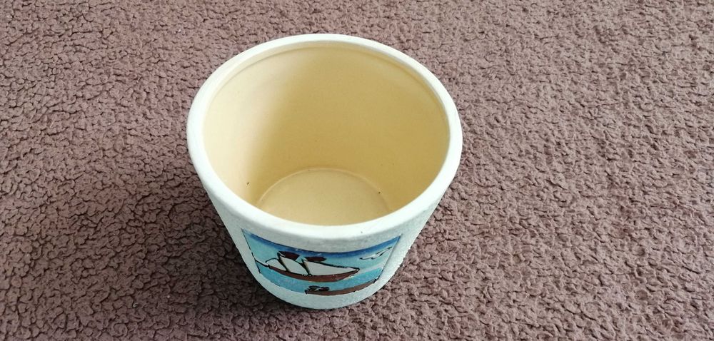 Osłonka "Statek". CERAMIKA. Polnix. Śr. 10cm