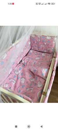 Постельное белье в кроватку для девочки с балдахином
