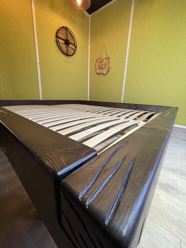 Łóżko 180x200 z belek 16x9cm solidne, drewno, loft, minimalizm