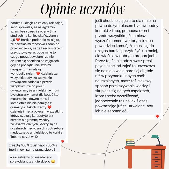 Korepetycje z języka angielskiego