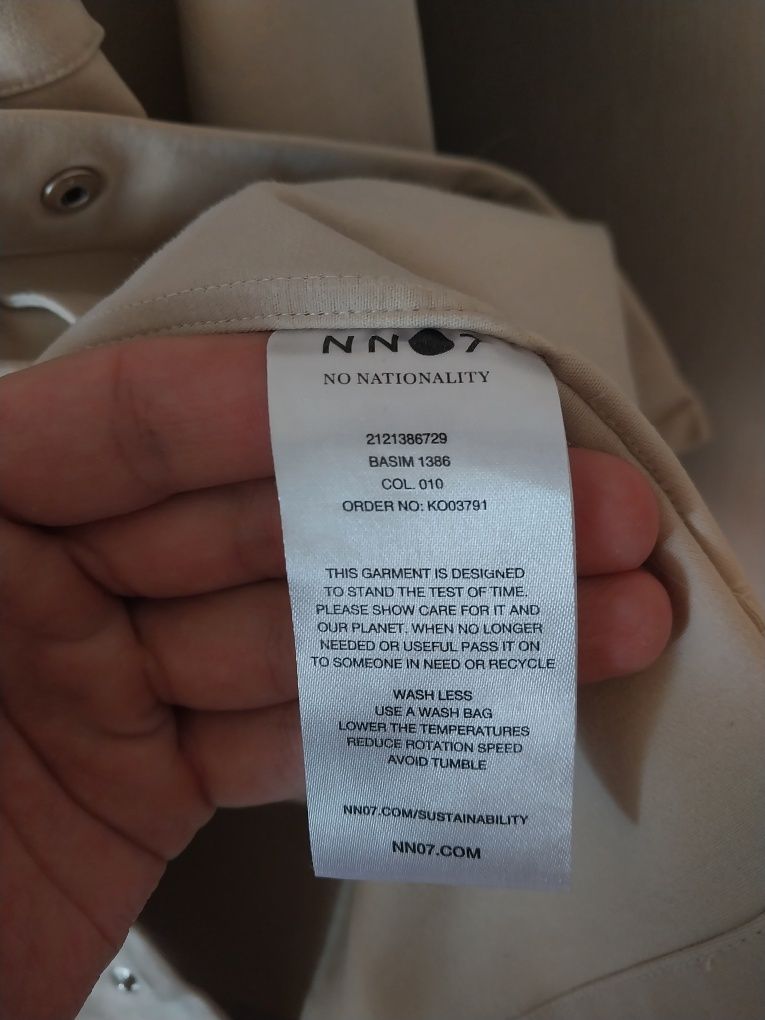Бежевая Рубашка NN07 - Basim Stretch-Cotton Overshirt - Neutrals.