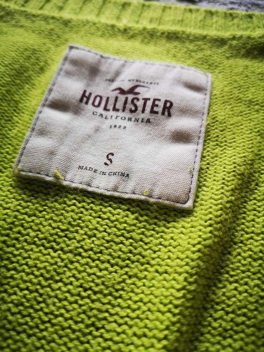 Hollister sweterek neon limonka 36