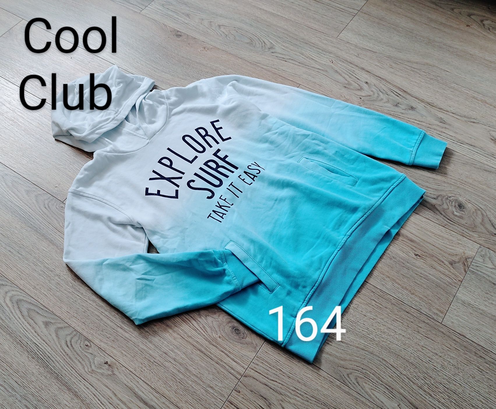 Bluza biało-niebieskia 164cm