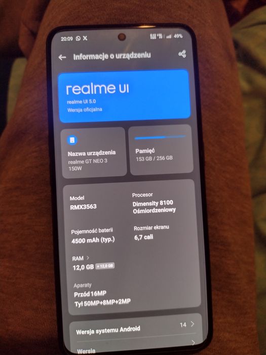 Realme GT 3 neo 150 W
