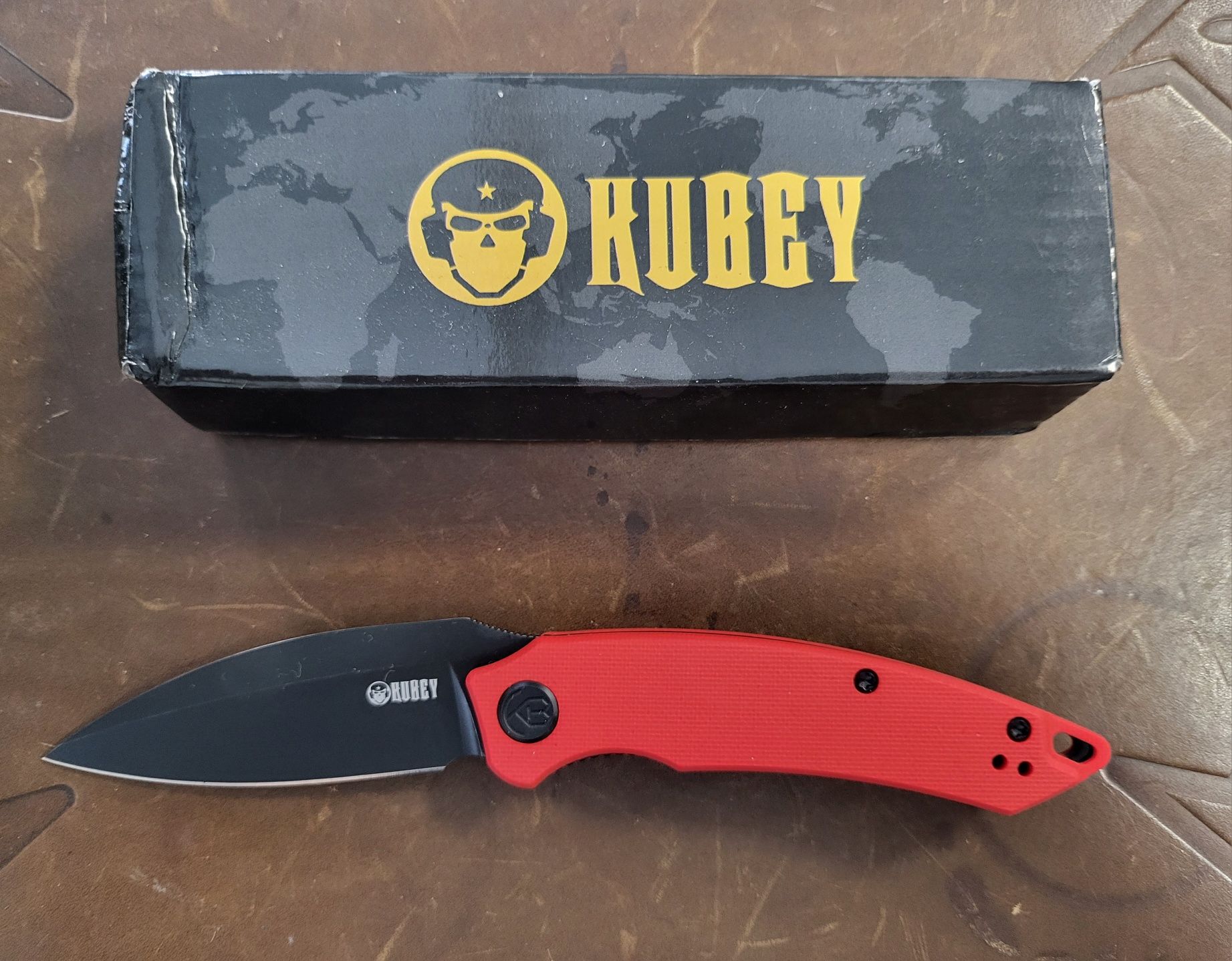 Nóż KUBEY Leaf Red AUS-10 (KU333B)