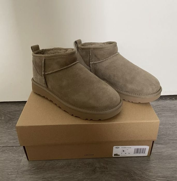 Оригінал UGG classic ultra mini antilope уггі короткі коричневі замшев