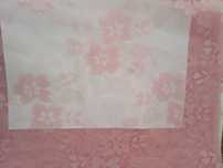 Różowa firanka vintage; z okresu PRL; 250 x 300cm