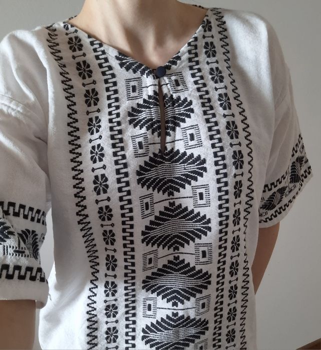 Bluzka z Meksyku, San Cristobal, M, biała, folk, etno.