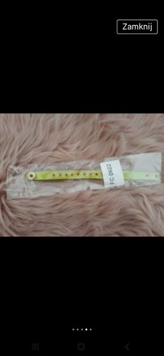 Bransoletka damska zielona skórzana z ćwiekami złote dodatki skóra