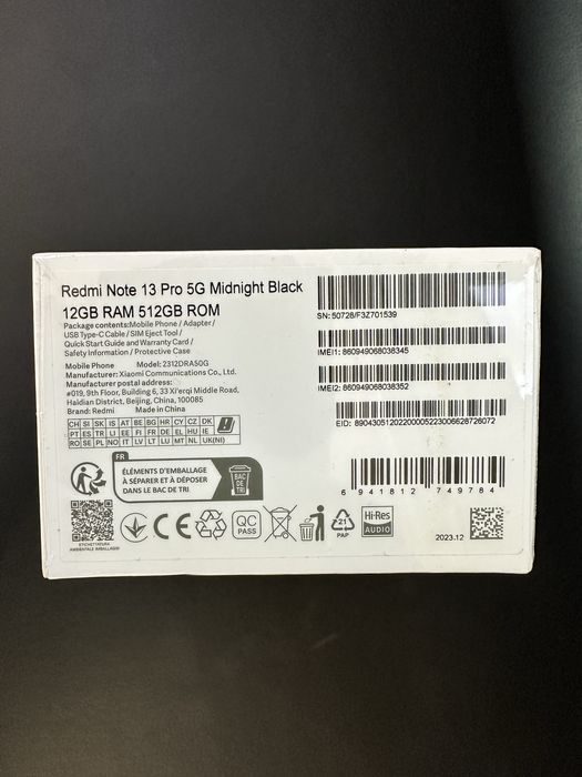 Redmi Note 13 Pro 5G 12/512 Midnight Black