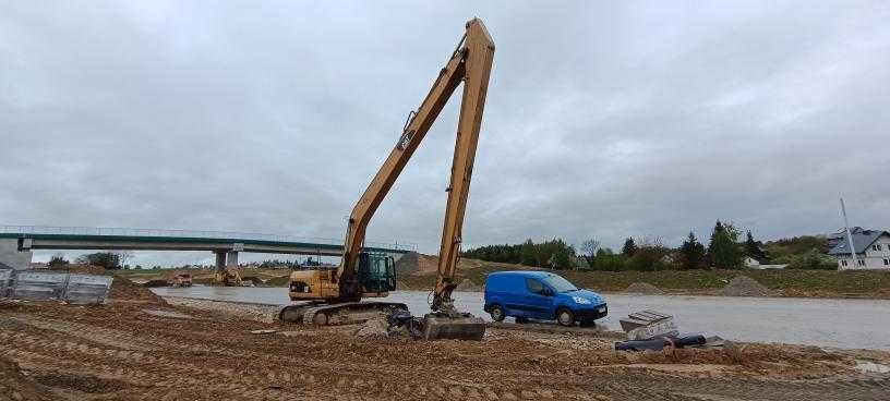 Wynajem usługi koparka Long Reach Cat 324D system 3D leica