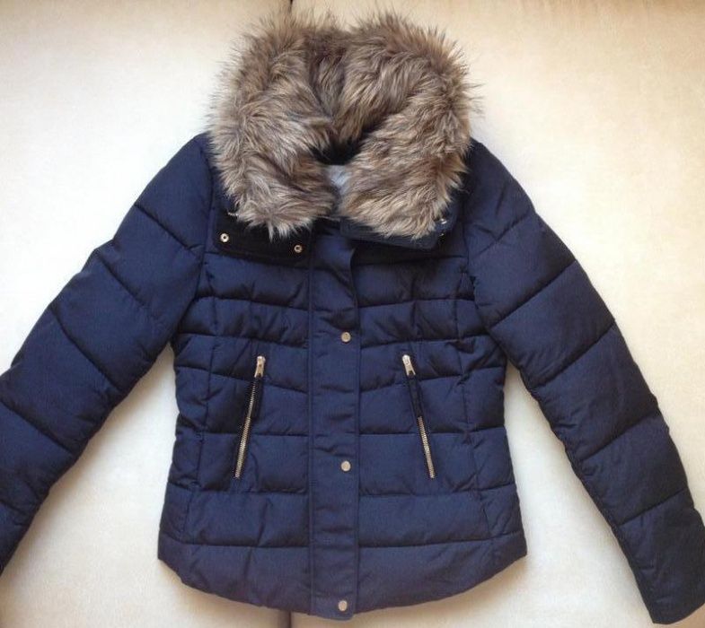 Синяя куртка bershka s зимняя куртка оригинал