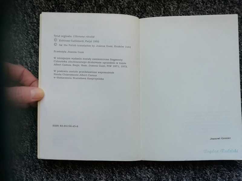 Człowiek zbuntowany Albert Camus