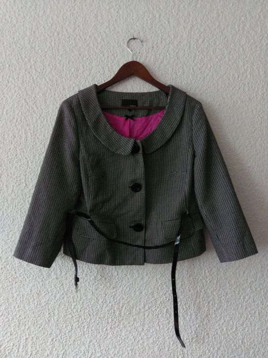 Next żakiet marynarka czarno-biały w kratkę 44