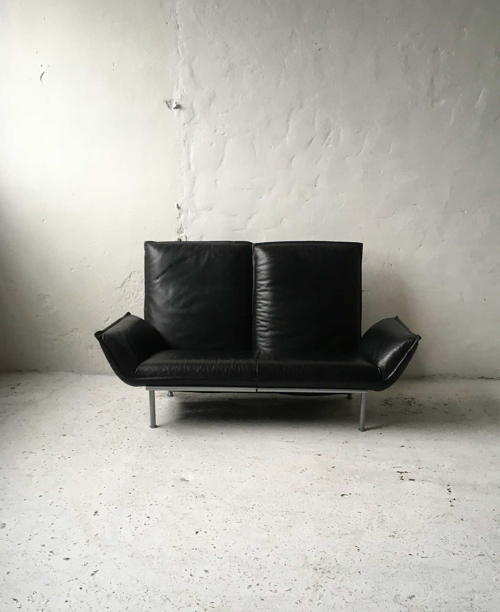WK Wohnen sofa z podnóżkami skóra lata 90 vintage design