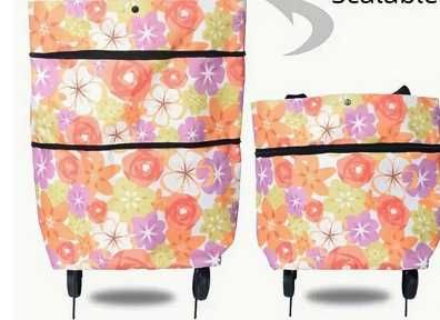 Сумка легка та складна для покупок з висувними подвійними колесами