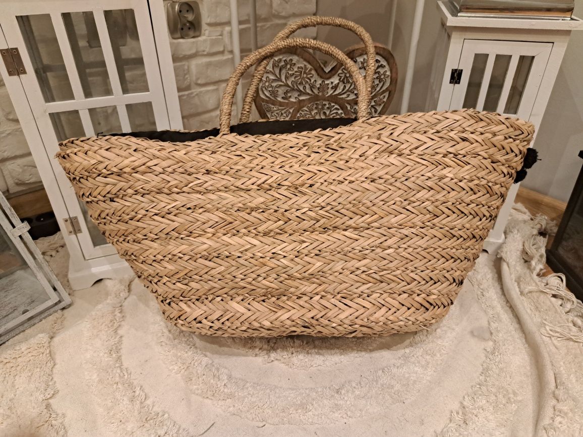 Torba pleciona, koszyk boho, plaża