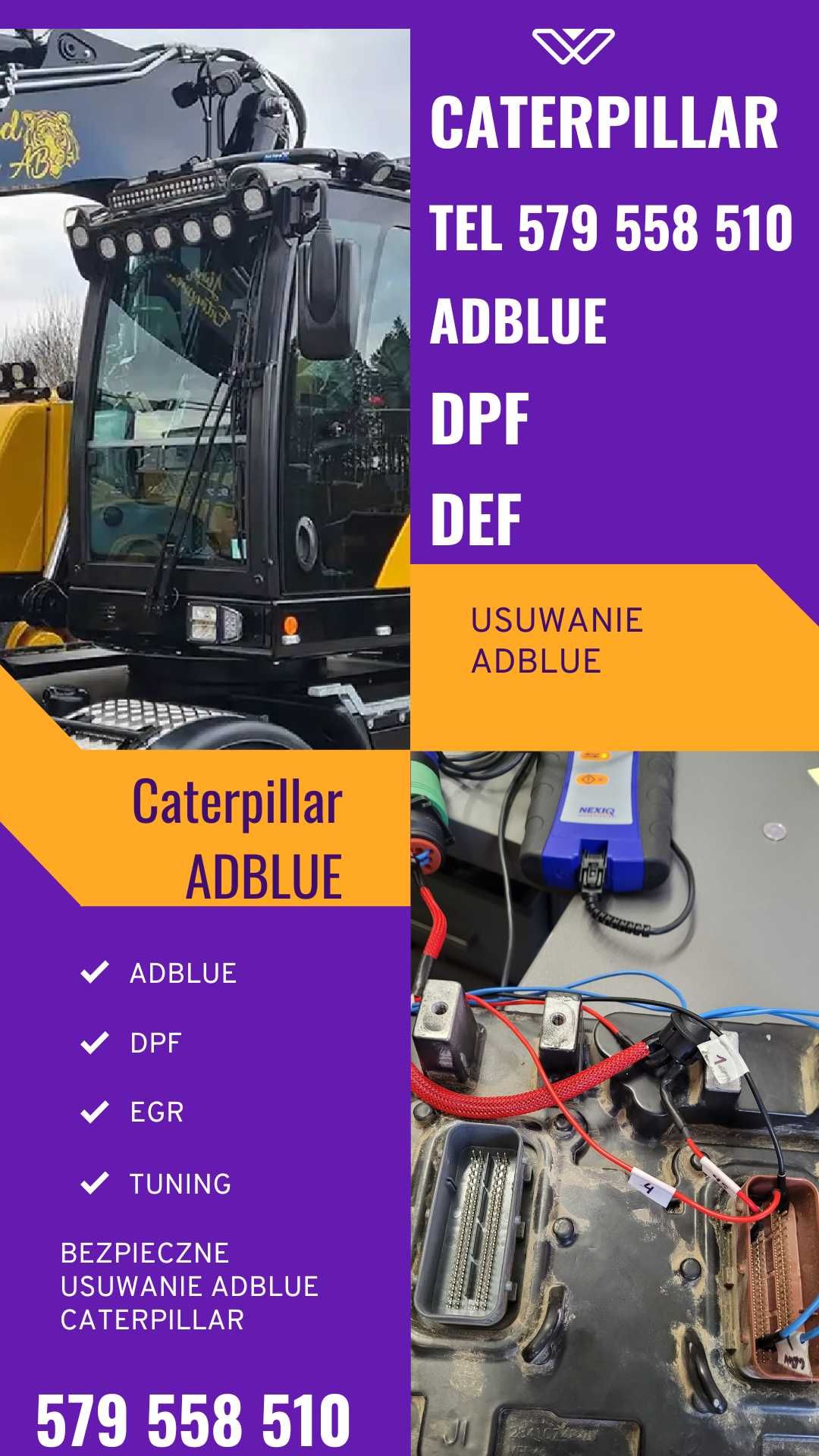 CAT Caterpillar Wyłączanie Usuwanie BŁĘDÓW Adblue SCR DPF EGR