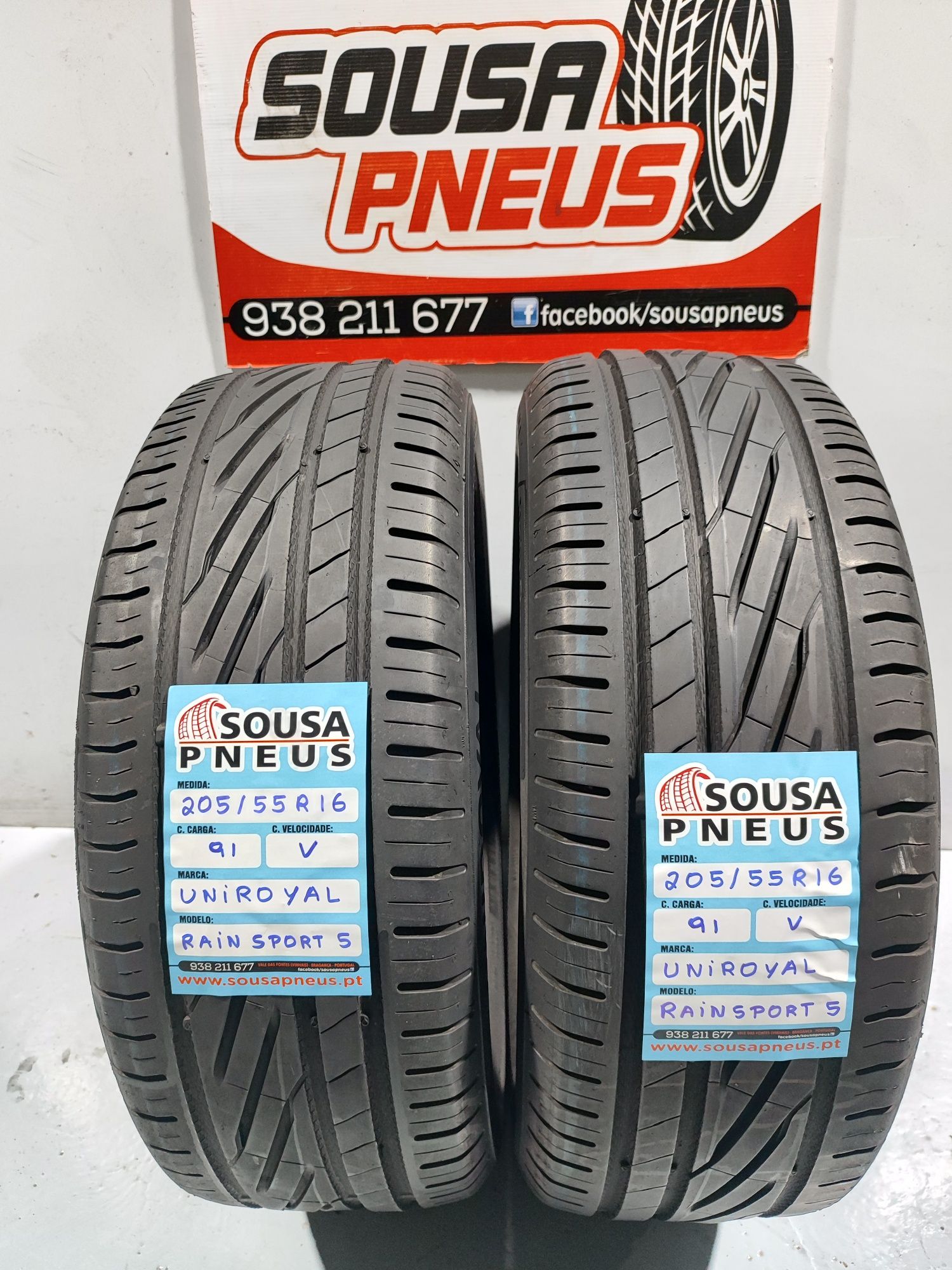 2 pneus semi novos 205-55R16 Uniroyal - Oferta da entrega
