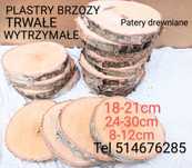 PLASTRY DREWNA Brzoza Sosna 20 SZTUK 20-25cm Krążki Podstawki