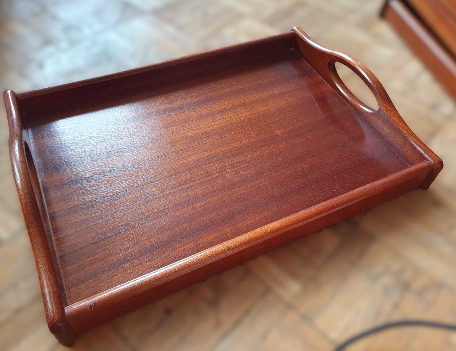 SUPER STAN Taca Butler Classic,DREWNO, mahoń, CRASTER, serwowanie,8szt