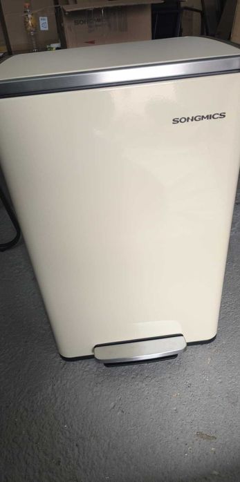 Kosz na śmieci 50L kremowy jedna komora wiadro wewnętrzne WADA