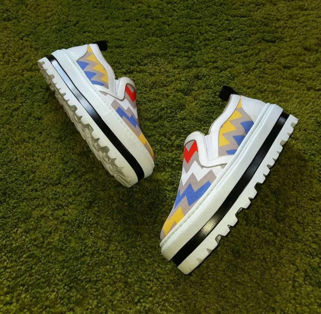 Слипоны MSGM итальянские женские кожаные кроссовки лоферы на платформе