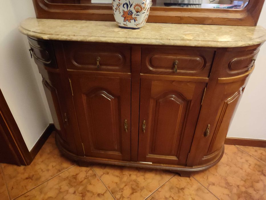 Móvel com espelho madeira maciça