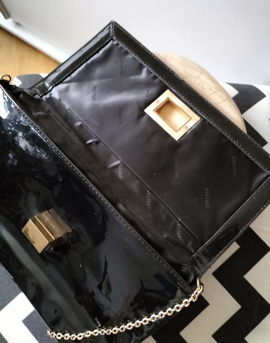 Torebka kopertówka Dune czarna ćwieki złoto