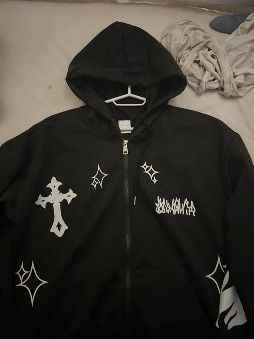 кофточка зипка с крестом y2k
