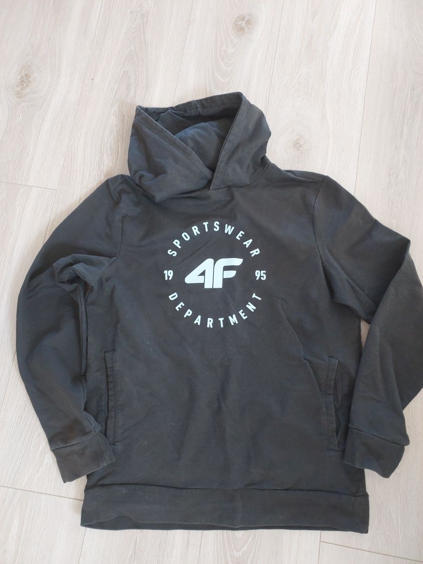 Bluza grafitowa dresowa z kapturem młodzieżowa męska 4F r. S