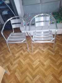 Dwa piękne krzesła aluminiowe bardzo lekkie