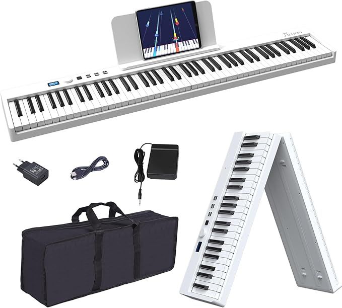 Składany Keyboard Pianino Fortepian z 88 Klawiszami MIDI Bluetooth LCD