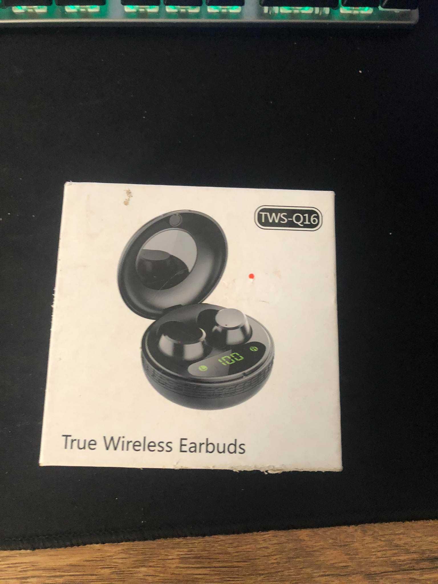 Słuchawki bezprzewodowe  TWS Q16 czarne douszne