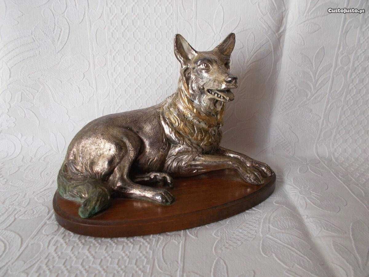 Cão Pastor Alemão. Escultura Figura Metal . Itália